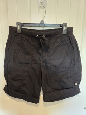 Calvin Klein Black Drawstring Rolled-Hem Women's Bermuda Shorts